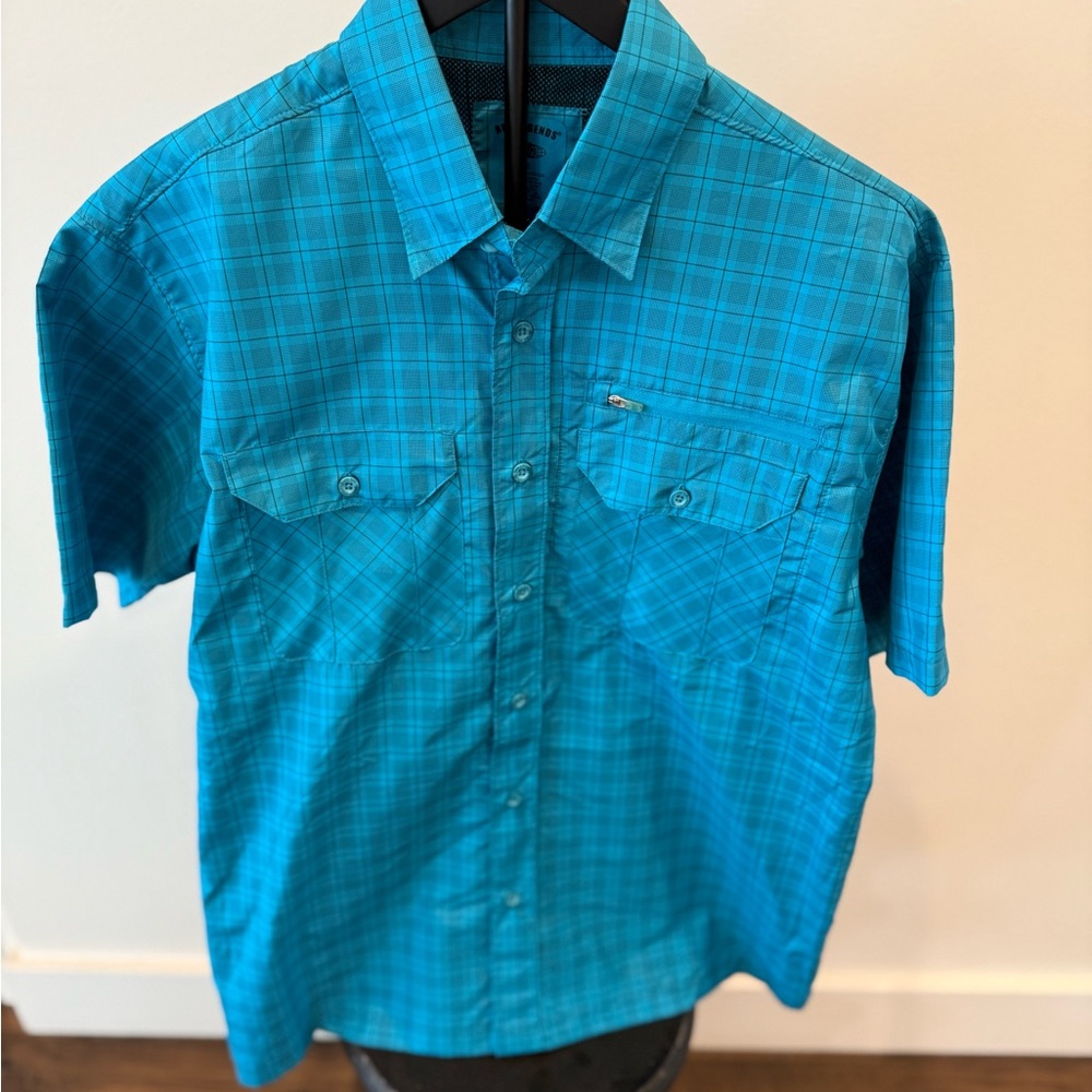 Reel Legends Turquoise Plaid Men's Shirt